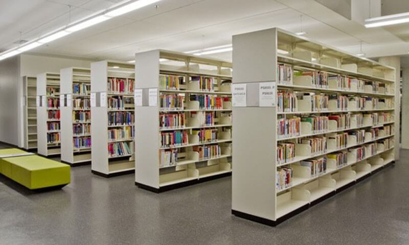 library bookshelves